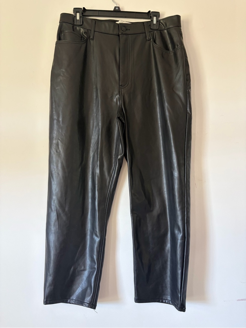 Abercrombie & Fitch the ankle straight vegan leather pants size 14 grunge goth
